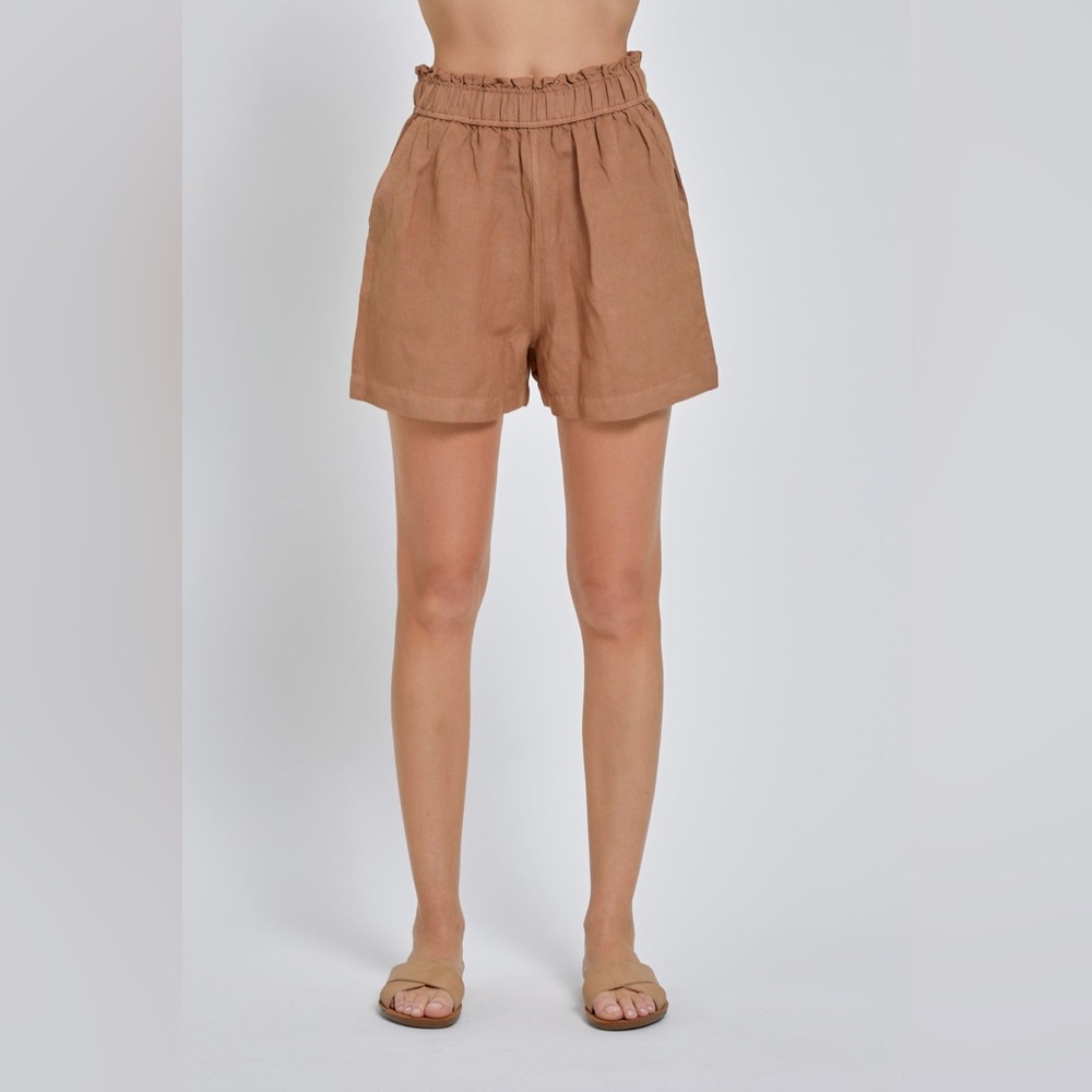 Becool Relaxed Elastic Linen Shorts size L juniors womens